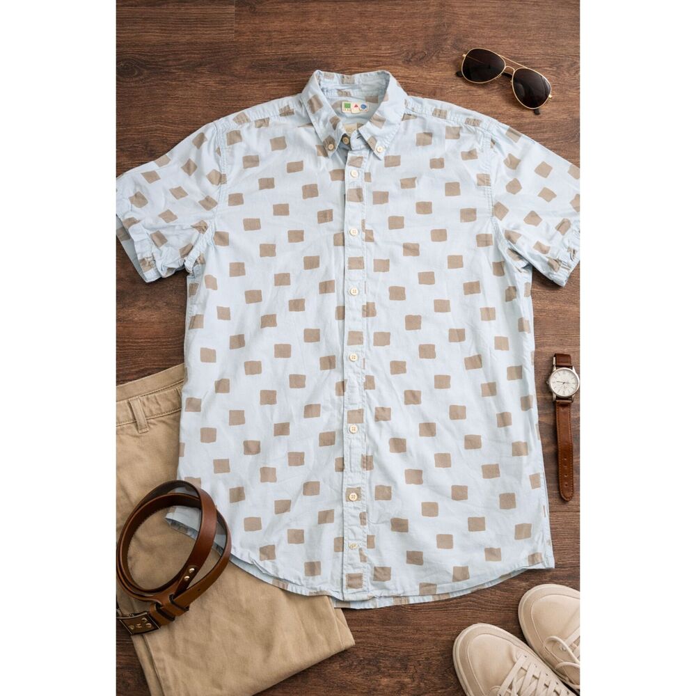 Tropicalia Mens Size Large Button Down Short Sleeve Vintage Shirt Tropical (128)